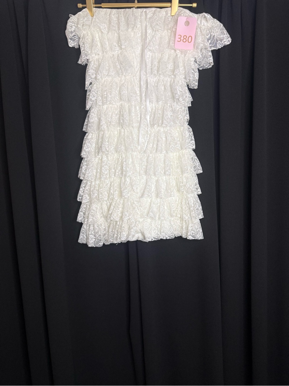 White Ruffled Lace Dress - Elegant Party Style